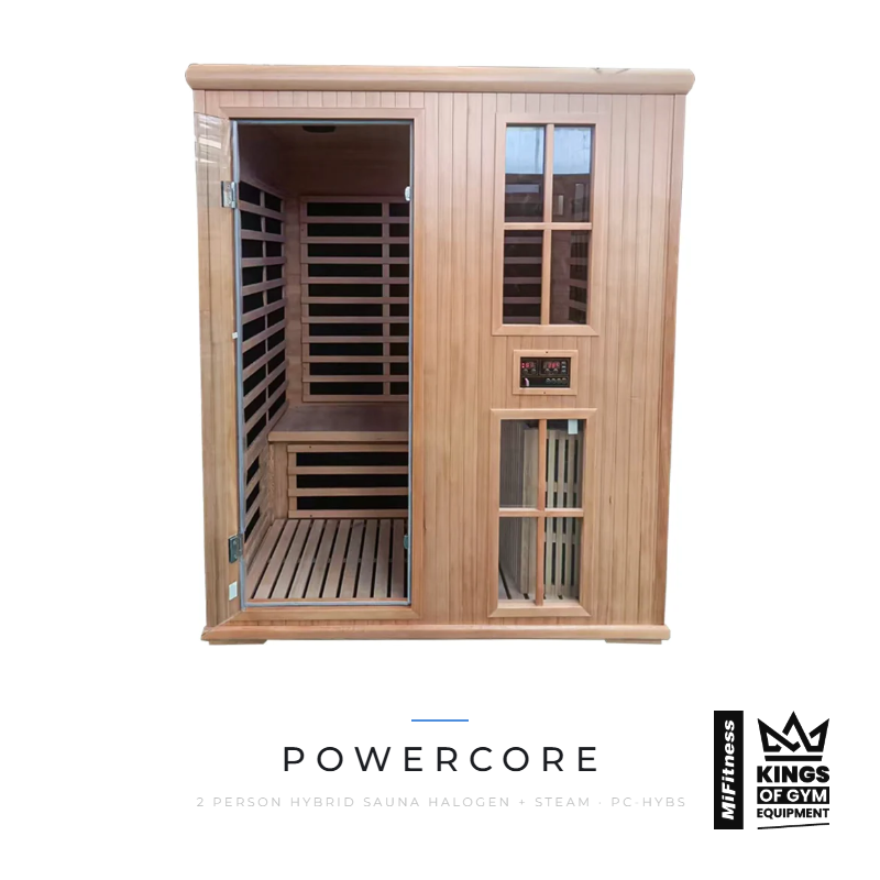 Load image into Gallery viewer, Powercore 2 Person Hybrid Sauna Halogen + Steam – MiFitness Kings of Gym Equipment