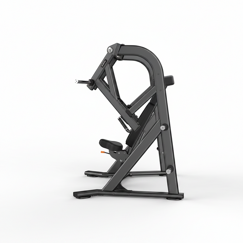 Load image into Gallery viewer, A black and dark gray industrial leg extension exercise machine shown from a side profile view on a solid white background.