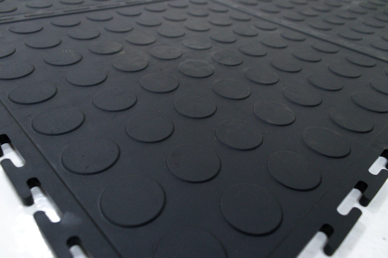Load image into Gallery viewer, Dura Mat Interlocking Black PVC Flooring- per sqm (6.2mm Thick, 9 tiles per sqm)