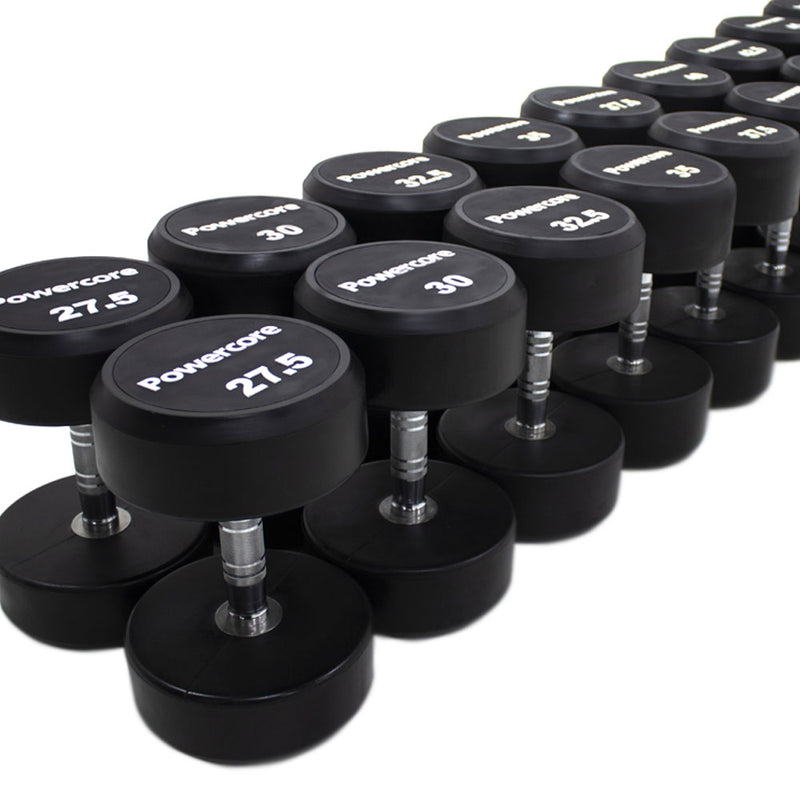 Load image into Gallery viewer, Powercore Round Rubber Dumbbells Set (27.5Kg - 40Kg)