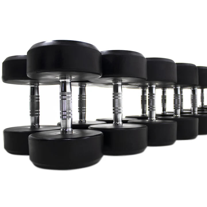 Load image into Gallery viewer, Round Rubber Dumbbells 42.5Kg (Pair) - MiFitness