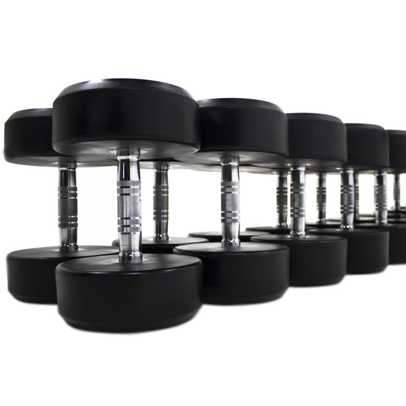 Load image into Gallery viewer, Powercore Round Rubber Dumbbells 47.5Kg (Pair)