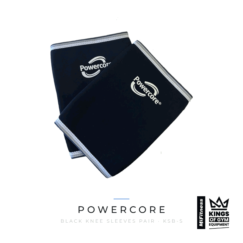 Load image into Gallery viewer, Powercore Black Knee Sleeves (Pair) – MiFitness Kings of Gym Equipment