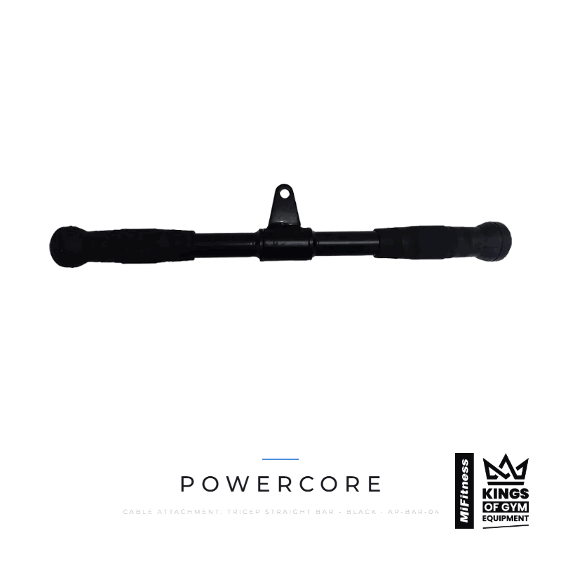 Load image into Gallery viewer, Cable Attachment: Tricep Straight Bar - Black – MiFitness Kings of Gym Equipment