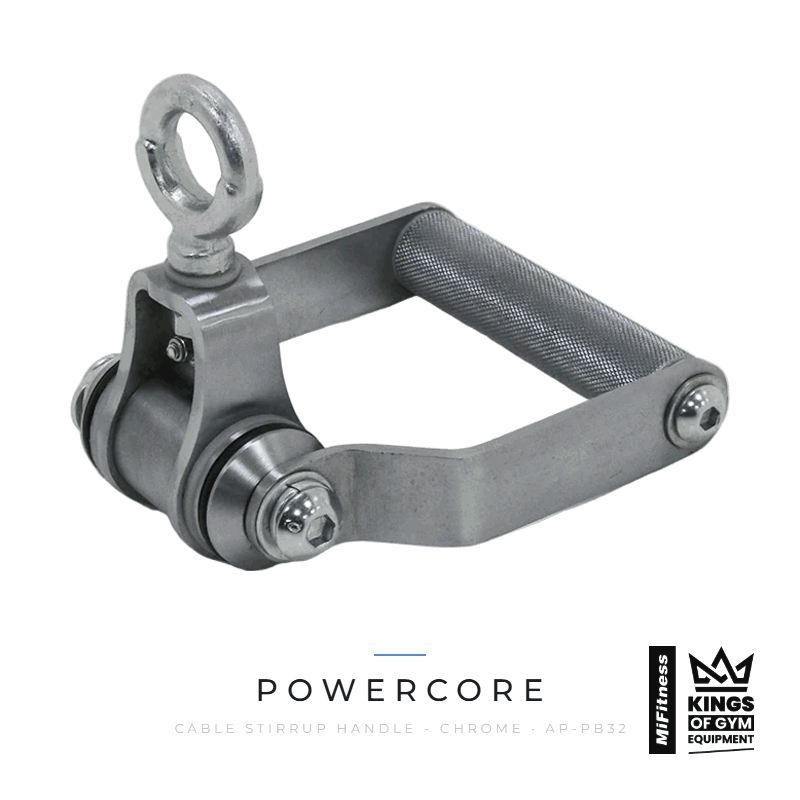 Load image into Gallery viewer, Powercore Cable Stirrup Handle - Chrome – MiFitness Kings of Gym Equipment