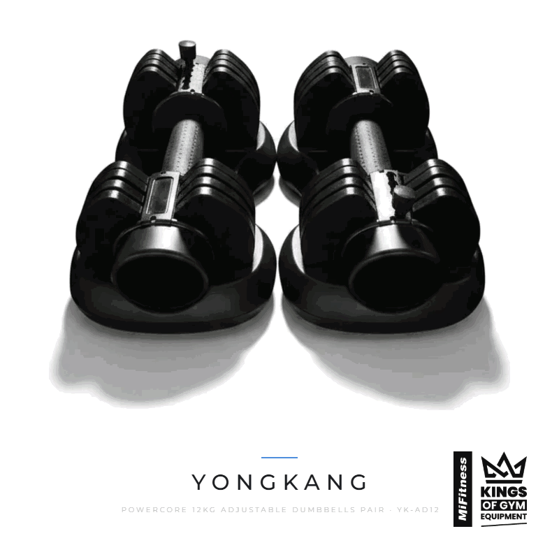Load image into Gallery viewer, Powercore 12kg Adjustable Dumbbells (Pair) – MiFitness Kings of Gym Equipment