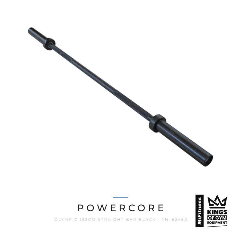 Load image into Gallery viewer, Powercore Olympic 152cm Straight Bar Black – MiFitness Kings of Gym Equipment
