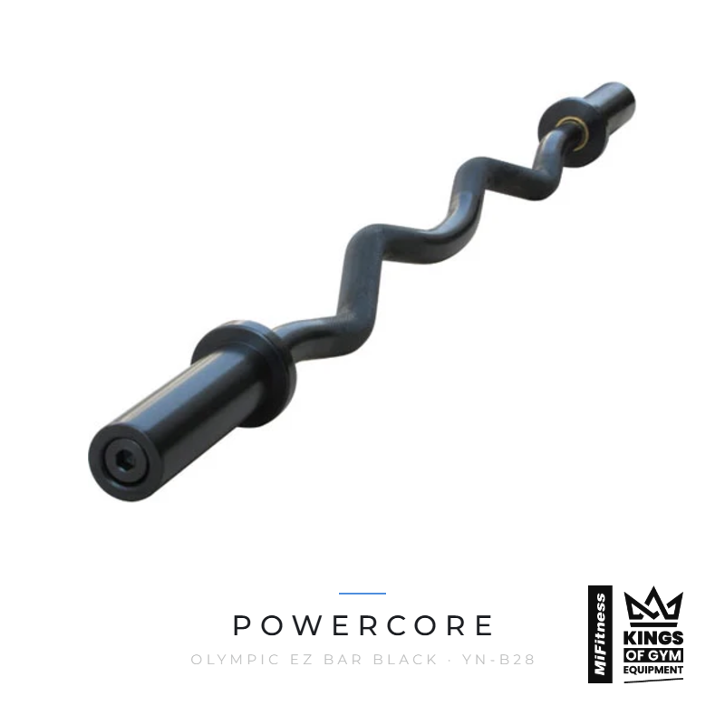 Load image into Gallery viewer, Powercore Olympic EZ Bar Black – MiFitness Kings of Gym Equipment