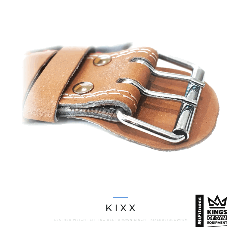 Load image into Gallery viewer, Kix Leather Weight Lifting Belt Brown (6inch) – MiFitness Kings of Gym Equipment