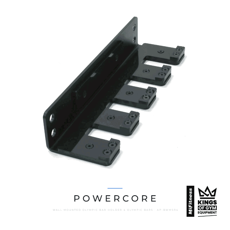 Load image into Gallery viewer, Powercore Wall Mounted Olympic Bar Holder (4 Olympic Bars) – MiFitness Kings of Gym Equipment