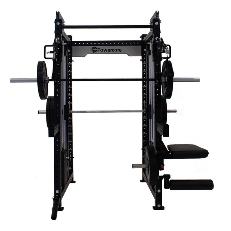 Load image into Gallery viewer, Powercore Stealth Functional Smith Trainer with Leg Extension & Curl Rack Attachment