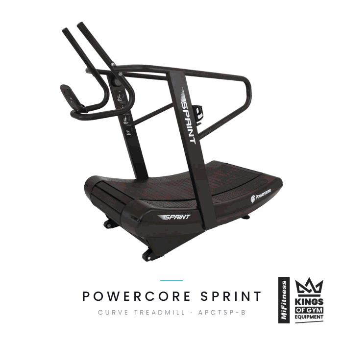 Load image into Gallery viewer, Powercore Sprint Curve Treadmill (Self Powered with resistance) - Black