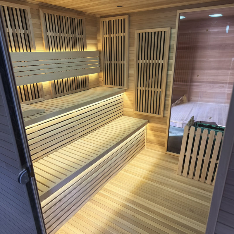 Load image into Gallery viewer, Powercore Hybrid Outdoor Sauna (6 person) 3x 2 x2.1m