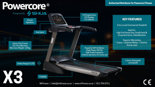 Shua X3 Light Commercial Treadmill (5 Year Warranty)