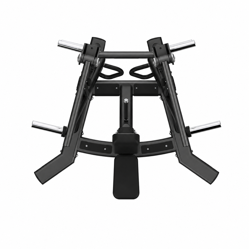 Load image into Gallery viewer, A black dual-arm cable pulley gym machine with silver metal handles, shown from a top-down perspective on a solid white background.