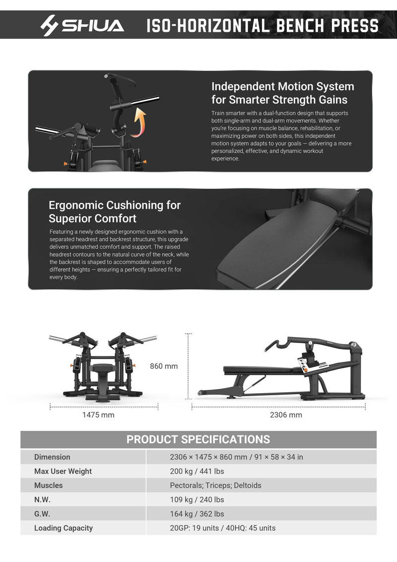 Load image into Gallery viewer, Shua SH-G6918 ISO-Horizontal Bench Press - MiFitness