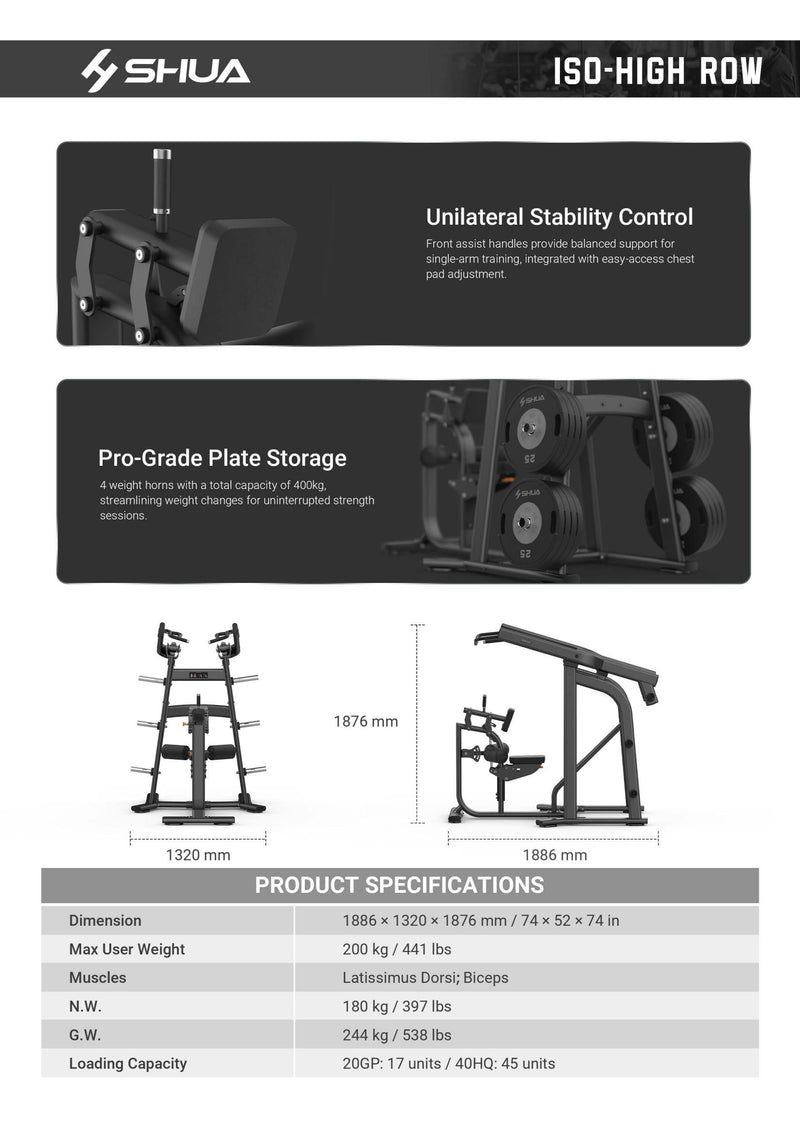 Load image into Gallery viewer, Shua SH-G6922 ISO-High Row