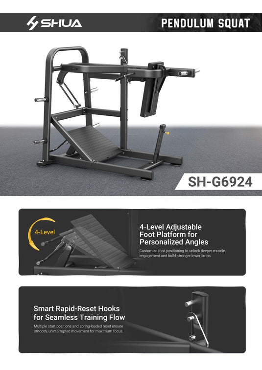 Shua SH-G6924 Plate Loaded Pendulum Squat