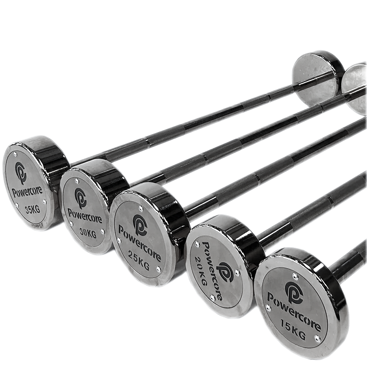 Load image into Gallery viewer, Fixed Chrome Straight Powercore Barbell (set from 15kg to 35kg)