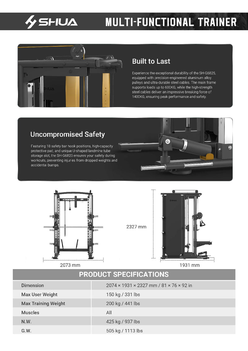 Load image into Gallery viewer, Shua Multi-Functional Trainer (G6825) - BLACK
