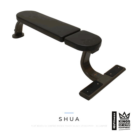 Shua Flat Bench SH-G8878B (Brown Frame/ Black Upholstery) – MiFitness Kings of Gym Equipment