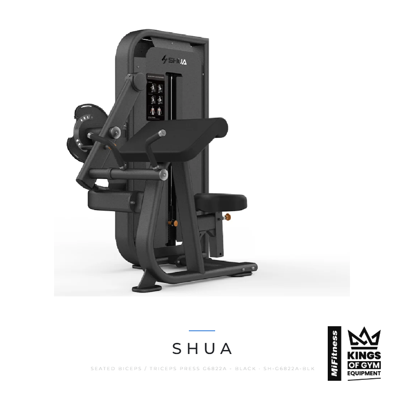 Load image into Gallery viewer, Shua Seated Biceps / Triceps Press (G6822A) - BLACK – MiFitness Kings of Gym Equipment
