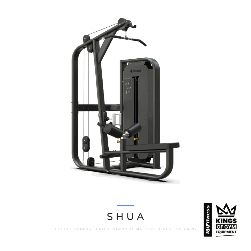 Load image into Gallery viewer, Shua Lat Pulldown / Seated Row Dual Machine (Black) – MiFitness Kings of Gym Equipment
