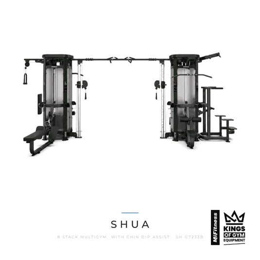Shua 8 Stack Multigym -with Chin Dip Assist – MiFitness Kings of Gym Equipment
