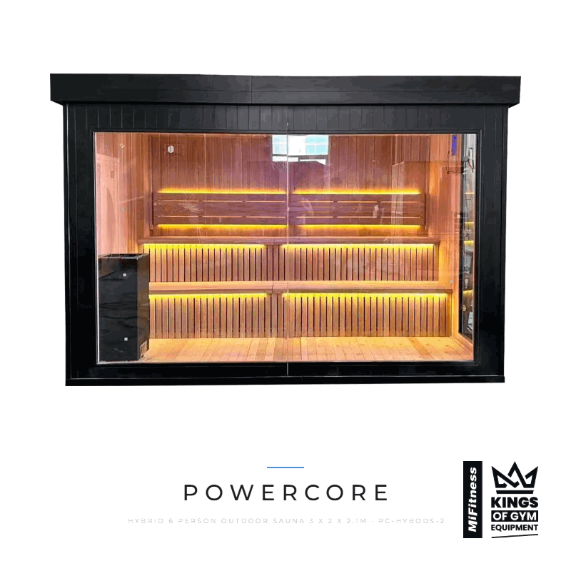 Load image into Gallery viewer, Powercore Hybrid 6 Person Outdoor Sauna (3 x 2 x 2.1m) – MiFitness Kings of Gym Equipment
