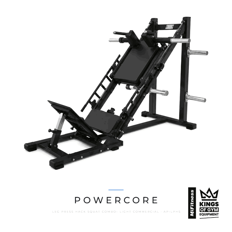 Load image into Gallery viewer, Powercore Leg Press Hack Squat Combo Light Commercial Black – MiFitness Kings of Gym Equipment
