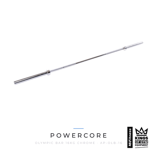 Powercore Olympic Bar 16kg Chrome 2.2m 25mm – MiFitness Kings of Gym Equipment