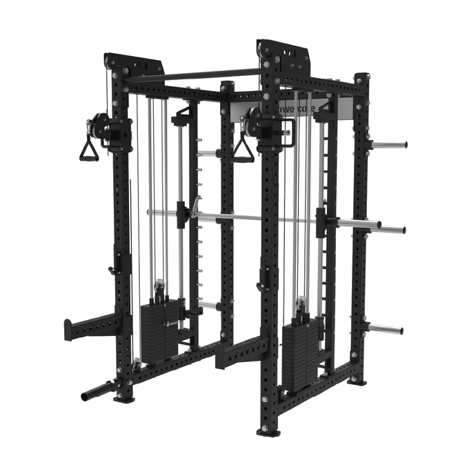 Powercore Stealth functional trainer without rack. Includes  Powercore Leg Extension & Curl Rack Attachment
