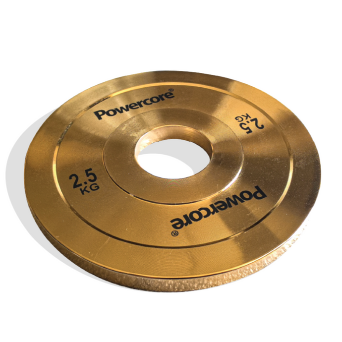 Powercore Titanium Gold Electroplated Weight Plate - 2.5kg