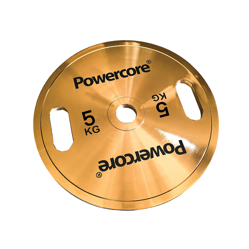 Load image into Gallery viewer, Powercore Rose Gold Electroplated Weight Plate - 5kg (3 Year Warranty)
