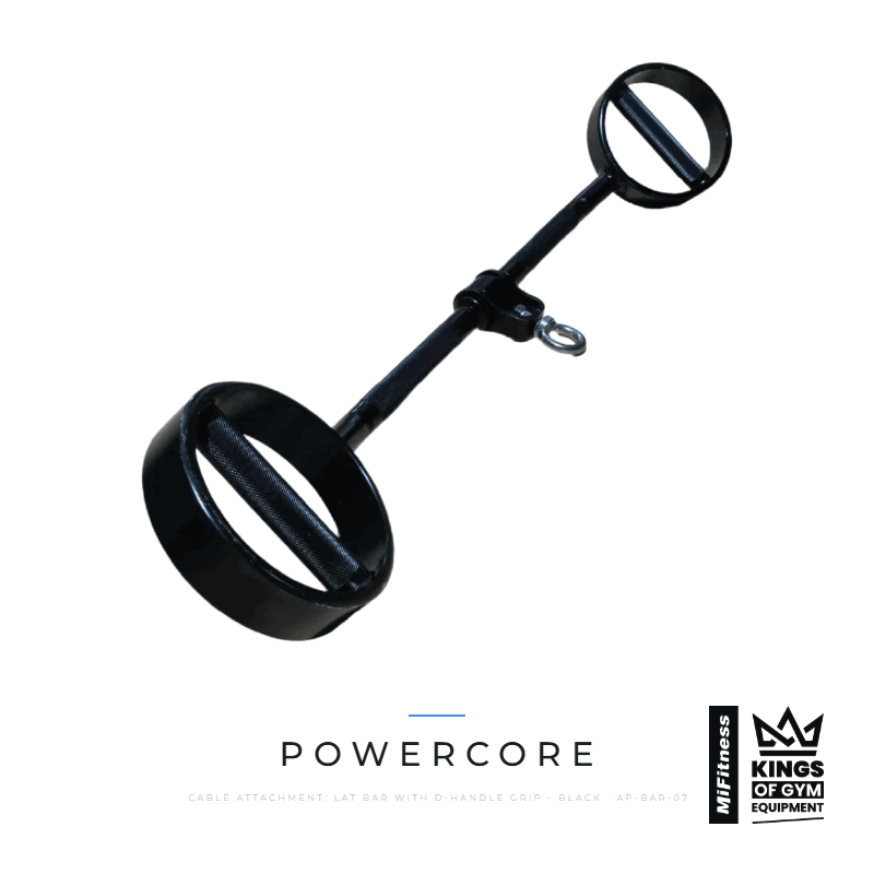 Load image into Gallery viewer, Cable Attachment: Lat Bar with D-Handle Grip - Black – MiFitness Kings of Gym Equipment
