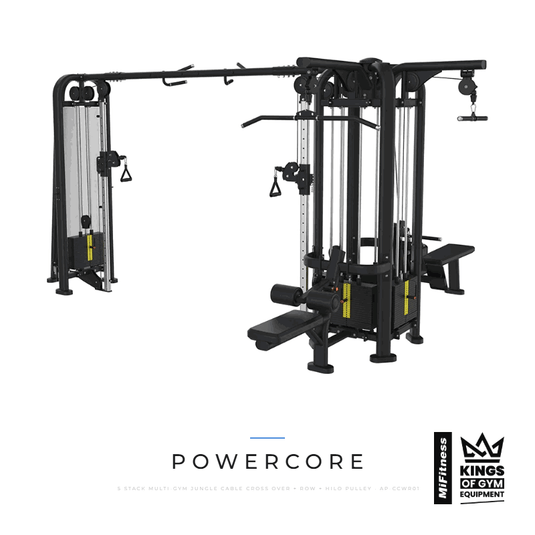 Powercore 5 Stack Multi-gym (Jungle Cable Cross Over + Row + HiLo Pulley) – MiFitness Kings of Gym Equipment