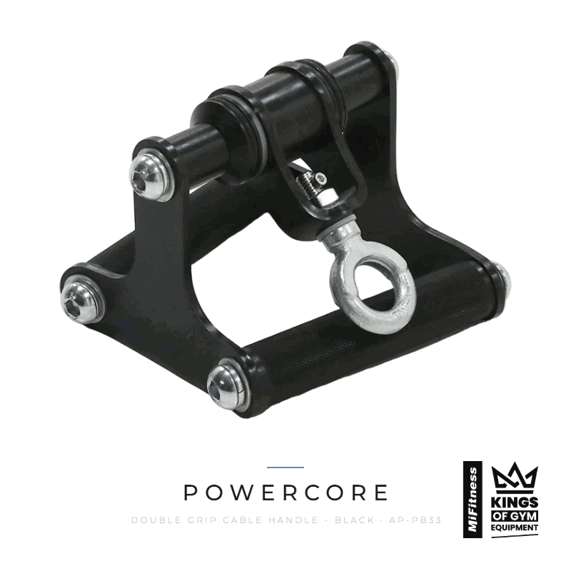 Load image into Gallery viewer, Powercore Double Grip Cable Handle - Black – MiFitness Kings of Gym Equipment
