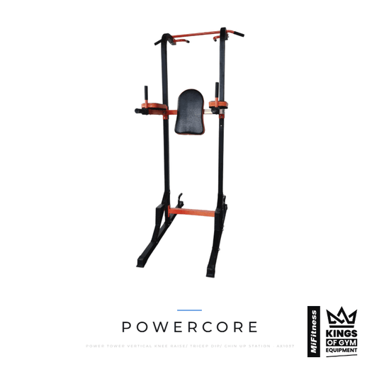 Powercore Power Tower (Vertical Knee Raise/ Tricep Dip/ Chin Up Station) – MiFitness Kings of Gym Equipment