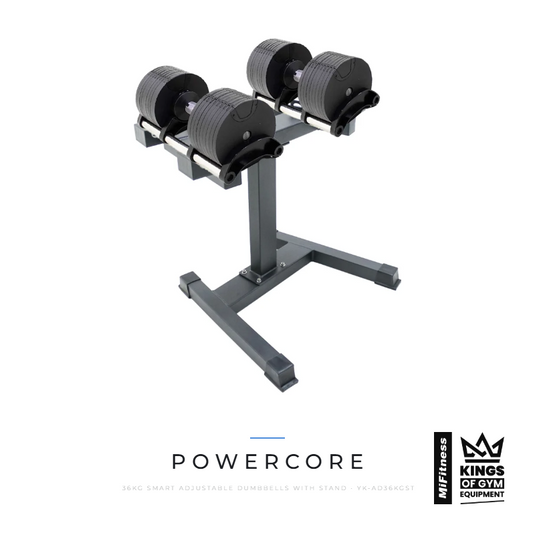 Powercore 36kg Smart Adjustable Dumbbells with Stand – MiFitness Kings of Gym Equipment