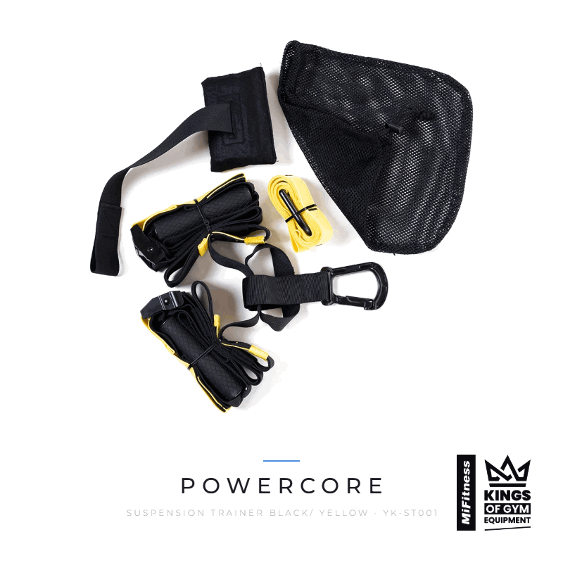 Load image into Gallery viewer, Powercore Suspension Trainer (Black/ Yellow) – MiFitness Kings of Gym Equipment
