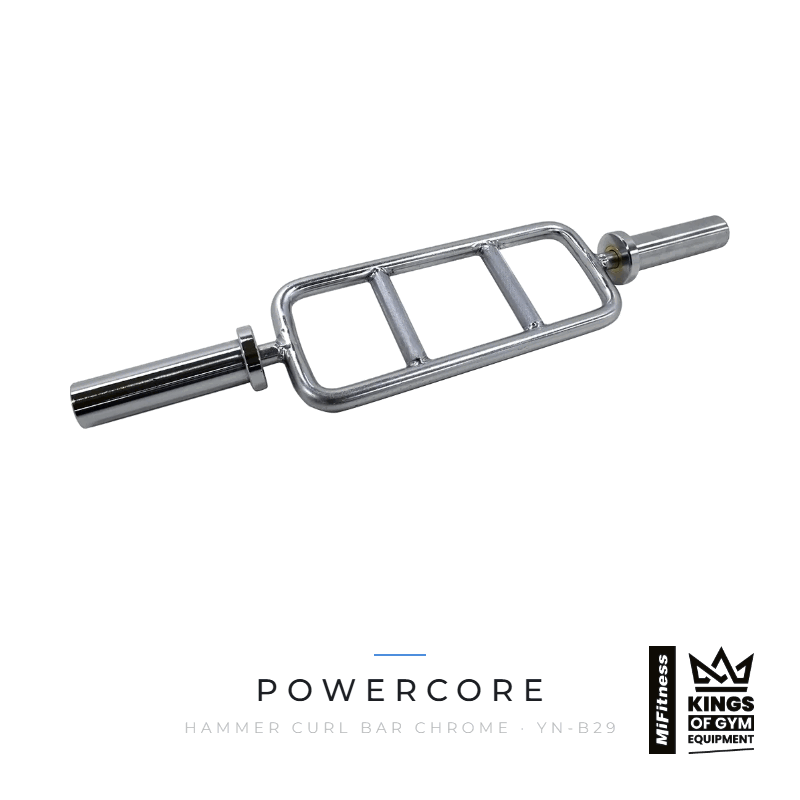 Load image into Gallery viewer, Powercore Hammer Curl Bar (Chrome) – MiFitness Kings of Gym Equipment
