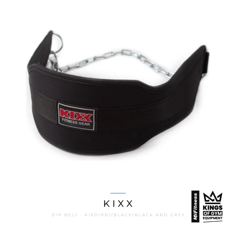 Load image into Gallery viewer, Kixx Dip Belt Black Grey – MiFitness Kings of Gym Equipment
