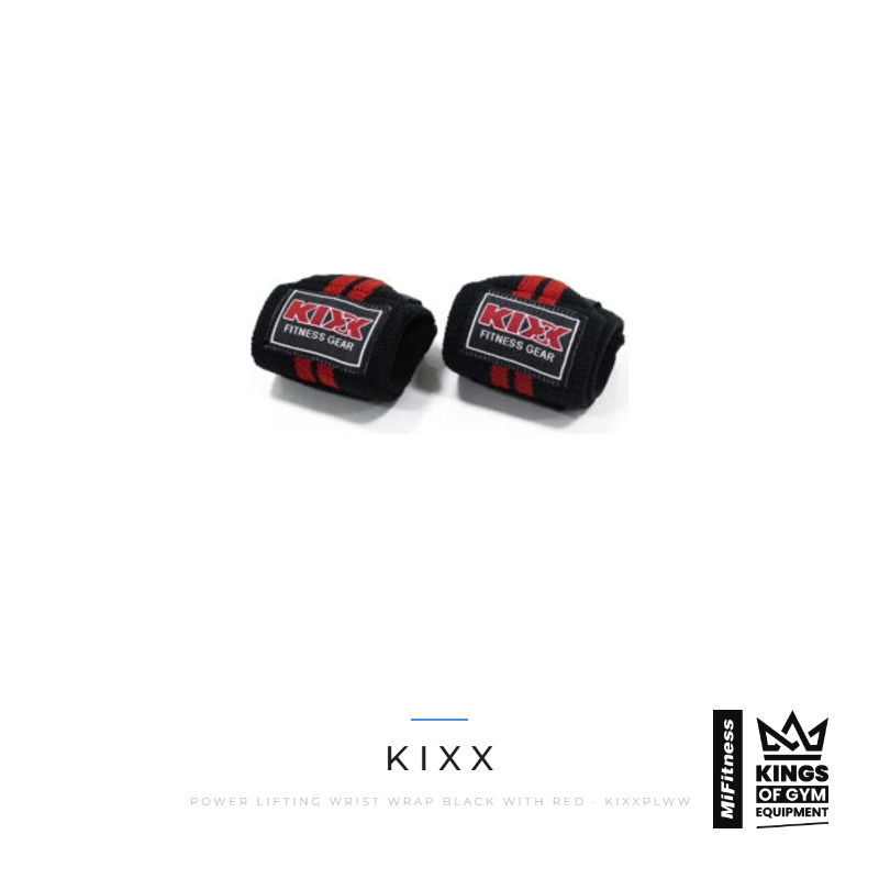 Load image into Gallery viewer, Kix Power Lifting Wrist Wrap Black with Red – MiFitness Kings of Gym Equipment
