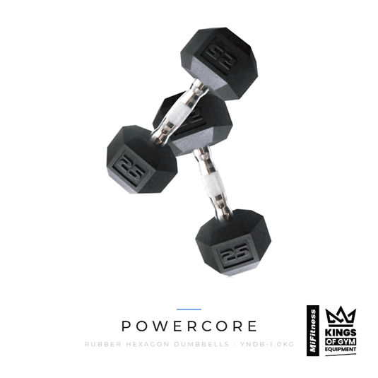 Powercore Rubber Hexagon Dumbbells – MiFitness Kings of Gym Equipment