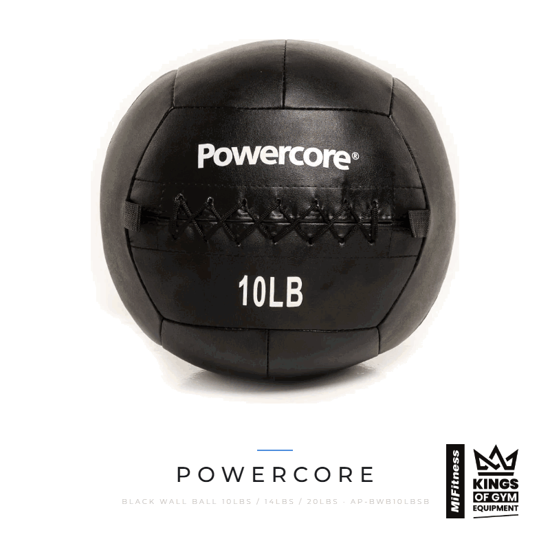 Load image into Gallery viewer, Powercore Black Wall Ball (10lbs / 14lbs / 20lbs) – MiFitness Kings of Gym Equipment
