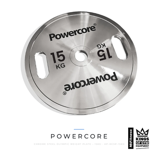 Powercore Chrome Steel Olympic Weight Plate - 15kg – MiFitness Kings of Gym Equipment