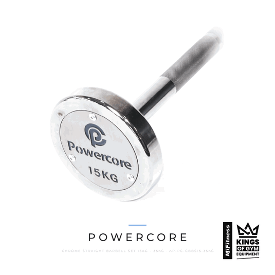 Powercore Chrome Straight Barbell Set (15kg - 35kg) – MiFitness Kings of Gym Equipment