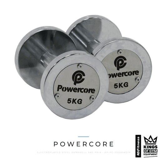 Powercore Electroplated Steel Dumbbell 5kg (pair) – MiFitness Kings of Gym Equipment