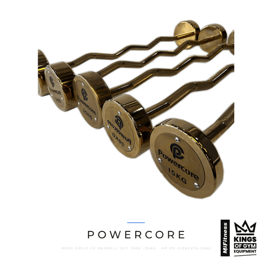 Powercore Rose Gold EZ Barbell Set (15kg -35kg) – MiFitness Kings of Gym Equipment
