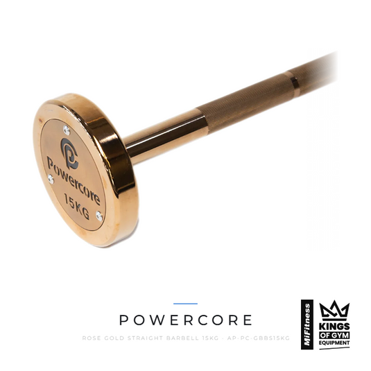 Powercore Rose Gold Straight Barbell 15KG – MiFitness Kings of Gym Equipment